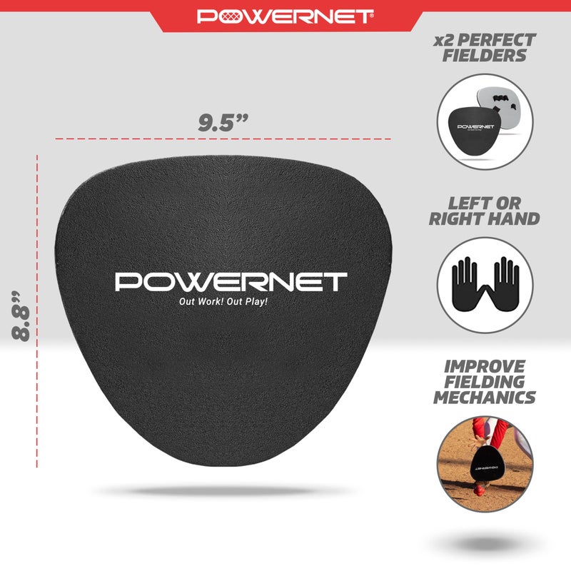 PowerNet Perfect Fielder, Soft Hands Softball & Baseball Training Equipment, Baseball Practice Equipment to Improve Transition Time from Glove to Throwing Hand, Right & Left Hand Universal Fit, 2-PK - Image 3